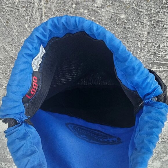 Logo Beach Backpack Bag Alligator Drawstring Bag Sport Gym Bag Black/Blue - Picture 8 of 10